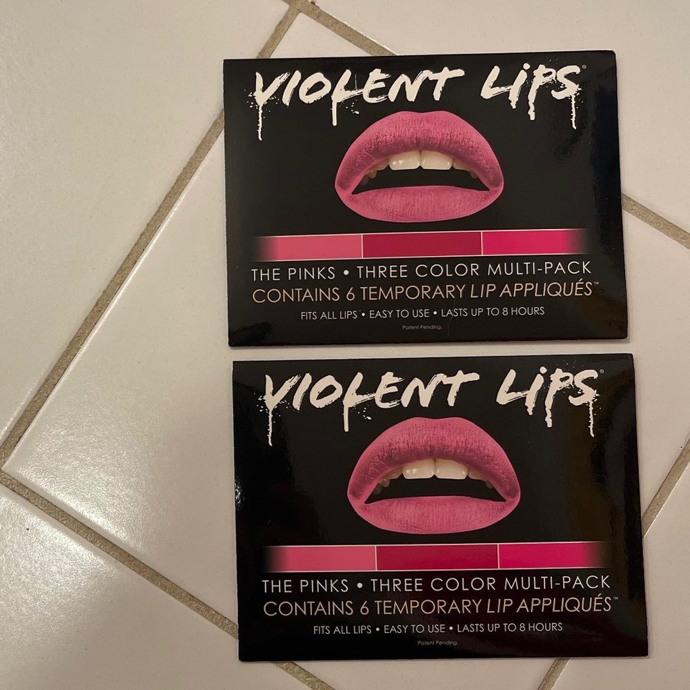 2 brand new violent lips packs of 3 pink shades in each